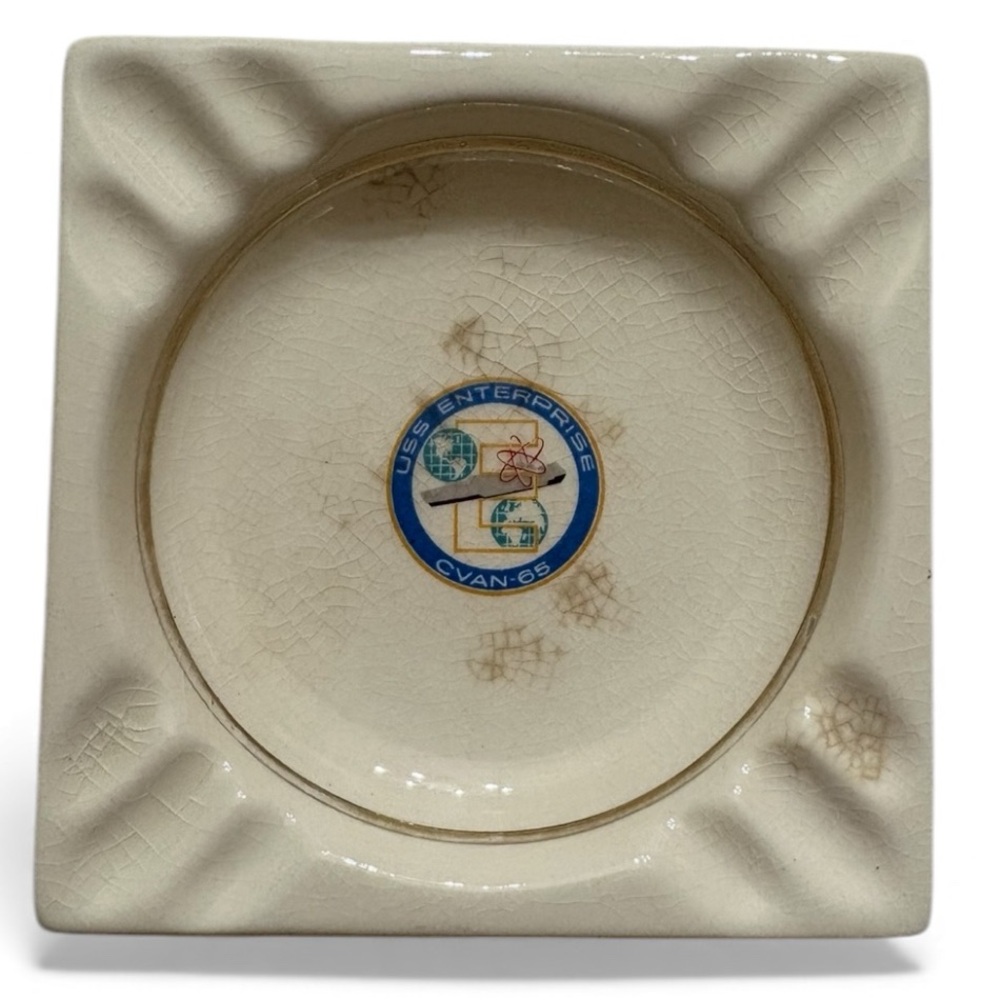 Vintage USS Enterprise CVAN-65 Porcelain Ashtray